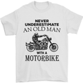 Old Man Motorbike Biker Motorcycle Funny Mens T-Shirt Cotton Gildan White