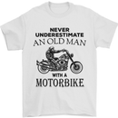 Old Man Motorbike Biker Motorcycle Funny Mens T-Shirt Cotton Gildan White