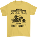 Old Man Motorbike Biker Motorcycle Funny Mens T-Shirt Cotton Gildan Yellow