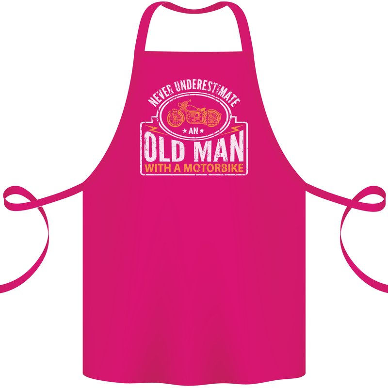 Old Man Motorcycle Motorbike Biker Funny Cotton Apron 100% Organic Pink