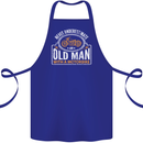 Old Man Motorcycle Motorbike Biker Funny Cotton Apron 100% Organic Royal Blue