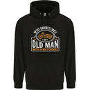 Old Man Motorcycle Motorbike Biker Funny Mens 80% Cotton Hoodie Black