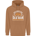 Old Man Motorcycle Motorbike Biker Funny Mens 80% Cotton Hoodie Caramel Latte