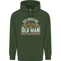 Old Man Motorcycle Motorbike Biker Funny Mens 80% Cotton Hoodie Forest Green