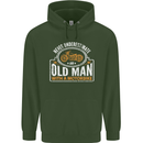Old Man Motorcycle Motorbike Biker Funny Mens 80% Cotton Hoodie Forest Green