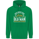 Old Man Motorcycle Motorbike Biker Funny Mens 80% Cotton Hoodie Irish Green