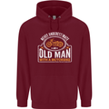 Old Man Motorcycle Motorbike Biker Funny Mens 80% Cotton Hoodie Maroon