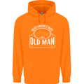 Old Man Motorcycle Motorbike Biker Funny Mens 80% Cotton Hoodie Orange