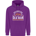 Old Man Motorcycle Motorbike Biker Funny Mens 80% Cotton Hoodie Purple