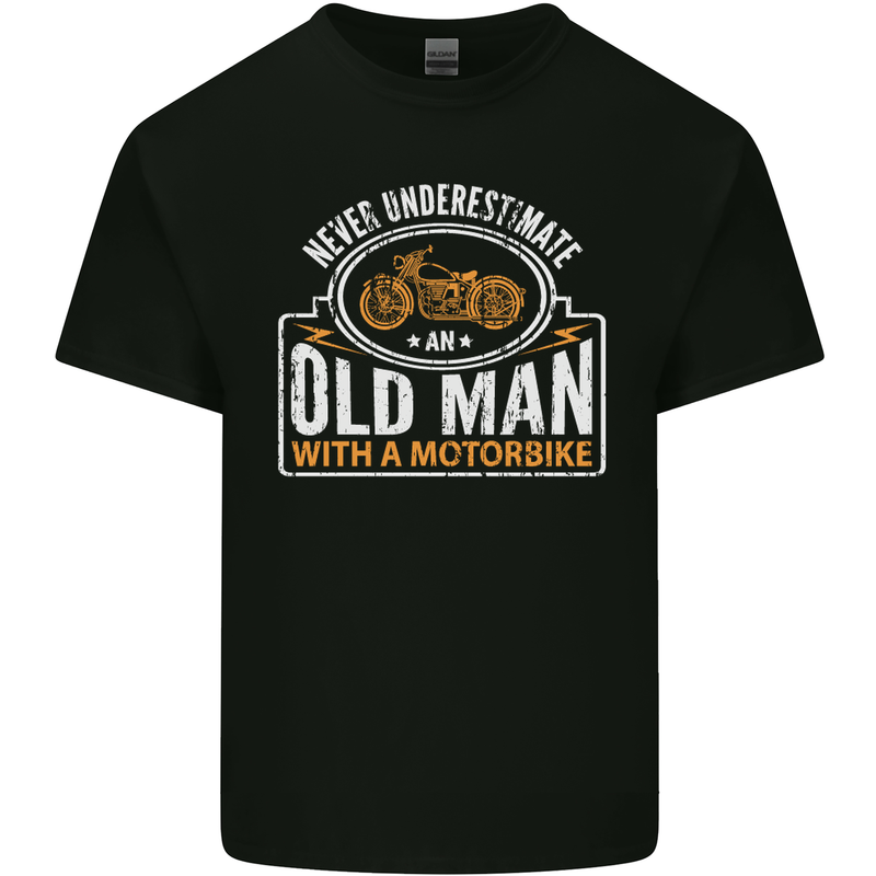 Old Man Motorcycle Motorbike Biker Funny Mens Cotton T-Shirt Tee Top Black
