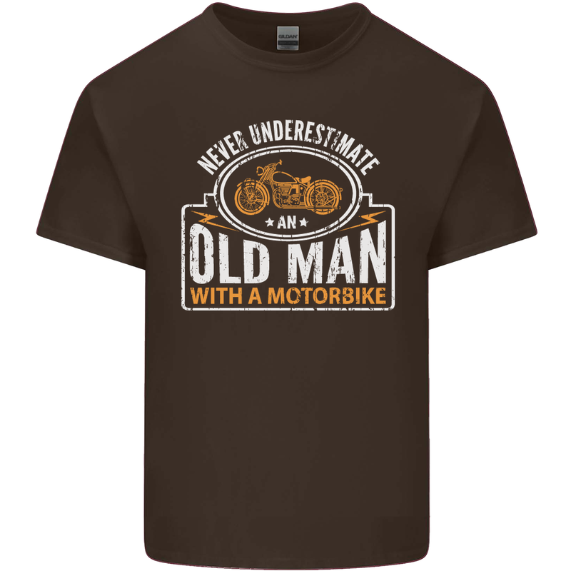 Old Man Motorcycle Motorbike Biker Funny Mens Cotton T-Shirt Tee Top Dark Chocolate