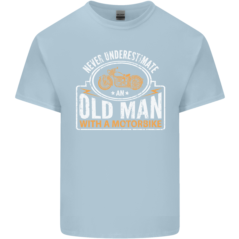 Old Man Motorcycle Motorbike Biker Funny Mens Cotton T-Shirt Tee Top Light Blue