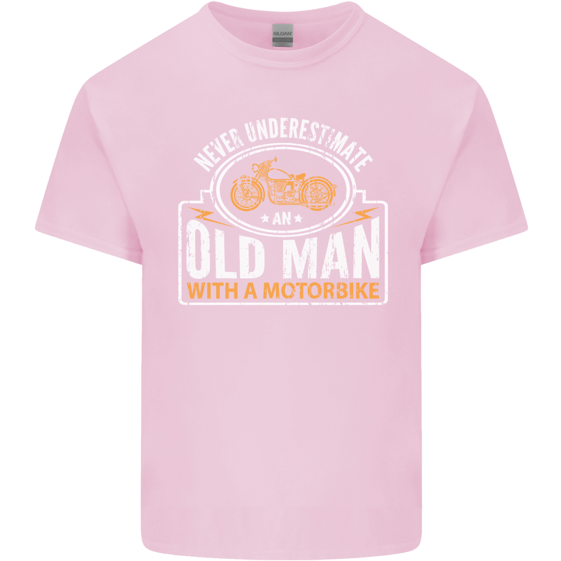 Old Man Motorcycle Motorbike Biker Funny Mens Cotton T-Shirt Tee Top Light Pink