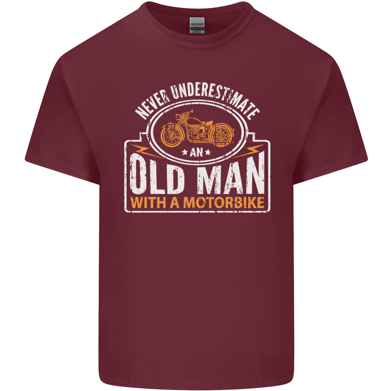 Old Man Motorcycle Motorbike Biker Funny Mens Cotton T-Shirt Tee Top Maroon