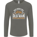 Old Man Motorcycle Motorbike Biker Funny Mens Long Sleeve T-Shirt Charcoal