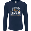 Old Man Motorcycle Motorbike Biker Funny Mens Long Sleeve T-Shirt Navy Blue