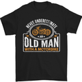 Old Man Motorcycle Motorbike Biker Funny Mens T-Shirt Cotton Gildan Black