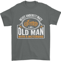 Old Man Motorcycle Motorbike Biker Funny Mens T-Shirt Cotton Gildan Charcoal