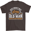 Old Man Motorcycle Motorbike Biker Funny Mens T-Shirt Cotton Gildan Dark Chocolate