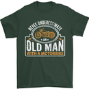 Old Man Motorcycle Motorbike Biker Funny Mens T-Shirt Cotton Gildan Forest Green