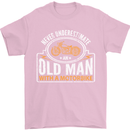 Old Man Motorcycle Motorbike Biker Funny Mens T-Shirt Cotton Gildan Light Pink