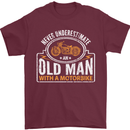 Old Man Motorcycle Motorbike Biker Funny Mens T-Shirt Cotton Gildan Maroon