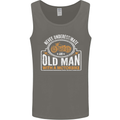 Old Man Motorcycle Motorbike Biker Funny Mens Vest Tank Top Charcoal