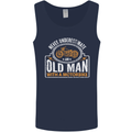 Old Man Motorcycle Motorbike Biker Funny Mens Vest Tank Top Navy Blue