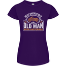 Old Man Motorcycle Motorbike Biker Funny Womens Petite Cut T-Shirt Purple
