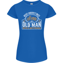 Old Man Motorcycle Motorbike Biker Funny Womens Petite Cut T-Shirt Royal Blue