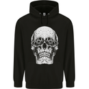 Old Man Skull With Glasses Gothic Biker Childrens Kids Hoodie Black