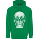 Old Man Skull With Glasses Gothic Biker Childrens Kids Hoodie Irish Green