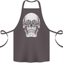 Old Man Skull With Glasses Gothic Biker Cotton Apron 100% Organic Dark Grey