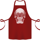 Old Man Skull With Glasses Gothic Biker Cotton Apron 100% Organic Maroon