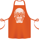 Old Man Skull With Glasses Gothic Biker Cotton Apron 100% Organic Orange