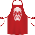Old Man Skull With Glasses Gothic Biker Cotton Apron 100% Organic Red