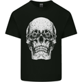 Old Man Skull With Glasses Gothic Biker Kids T-Shirt Childrens Black