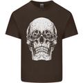 Old Man Skull With Glasses Gothic Biker Kids T-Shirt Childrens Chocolate