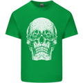 Old Man Skull With Glasses Gothic Biker Kids T-Shirt Childrens Irish Green