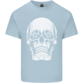 Old Man Skull With Glasses Gothic Biker Kids T-Shirt Childrens Light Blue
