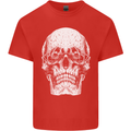 Old Man Skull With Glasses Gothic Biker Kids T-Shirt Childrens Red