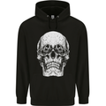 Old Man Skull With Glasses Gothic Biker Mens 80% Cotton Hoodie Black