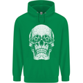 Old Man Skull With Glasses Gothic Biker Mens 80% Cotton Hoodie Irish Green