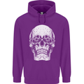 Old Man Skull With Glasses Gothic Biker Mens 80% Cotton Hoodie Purple