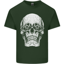 Old Man Skull With Glasses Gothic Biker Mens Cotton T-Shirt Tee Top Forest Green