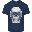 Old Man Skull With Glasses Gothic Biker Mens Cotton T-Shirt Tee Top Navy Blue