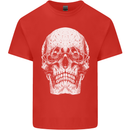 Old Man Skull With Glasses Gothic Biker Mens Cotton T-Shirt Tee Top Red