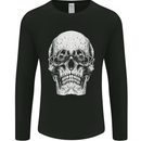 Old Man Skull With Glasses Gothic Biker Mens Long Sleeve T-Shirt Black