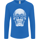Old Man Skull With Glasses Gothic Biker Mens Long Sleeve T-Shirt Royal Blue