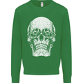 Old Man Skull With Glasses Gothic Biker Mens Sweatshirt Jumper Irish Green